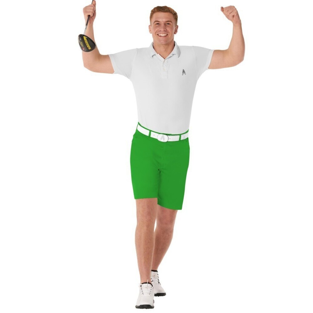 Royal & Awesome Shorts Men's 38 Kelly Green Belted Waist Flat Front Golf DDR376